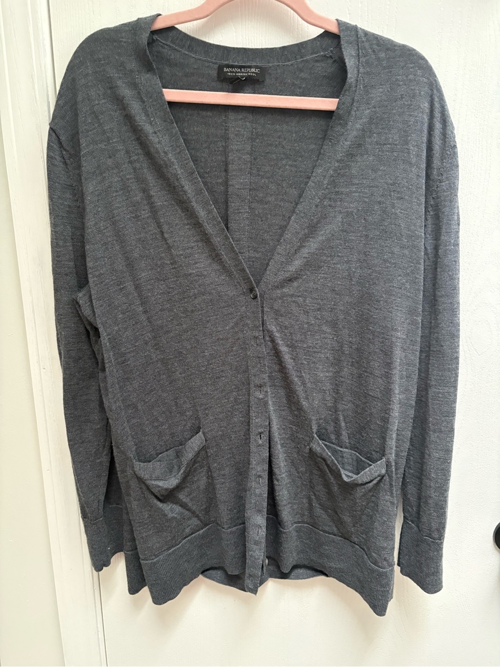 Banana Republic Merino Wool Dark Gray Cardigan